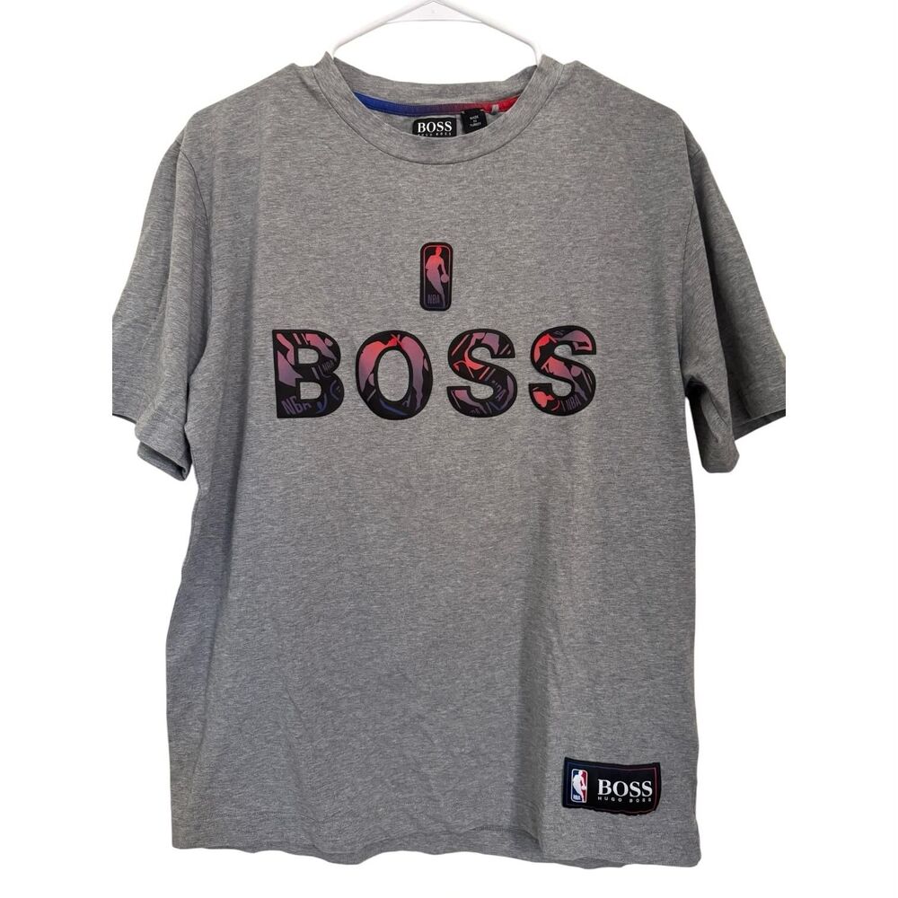 BOSS x NBA Gray Graphic T-Shirt Men's M Hugo Boss Short Sleeve Tee